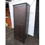 Tall single door pine cupboard with internal shelves H183cm W72cm D44cm approx