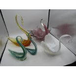 Glass swan collection