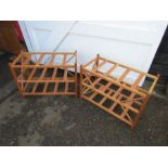 Pair of handmade hardwood storage racks H60cm W80cm D40cm approx