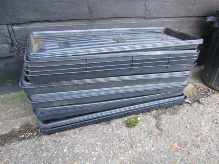 Quantity of plastic planting trays. Size 38cm x 99cm approx