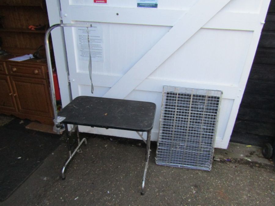 Dog crate and grooming table