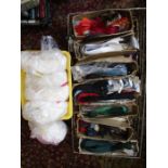 Haberdashery- a tray of zip fittings and wadding