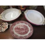 Copeland dishes, Masons dish and Beefeater toby jug