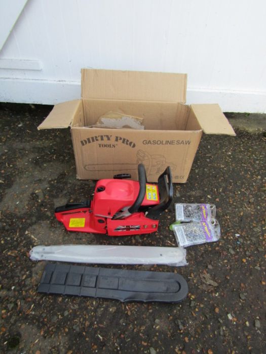 New and unused Dirty Pro petrol chainsaw