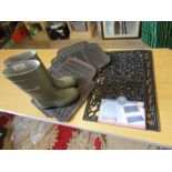 New rubber doormats, car mats and Dunlop wellies