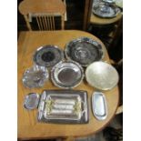 Metalware including plates, trays and serving dish