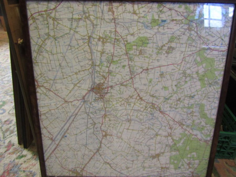 Framed ordnance survey map & key showing Downham market area - West Dereham and surrounding area;s - Image 4 of 5