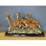 Leaping red deer figurine by The Fuliana collection 46x29cm