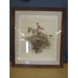 Cecil Aldin Oak framed lithograph 'HRH The prince of Wales' (with the Pytchley hunt) 22x18"