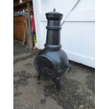 Cast iron garden chiminea log burner H83cm approx