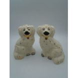 Pair of Beswick Old English mantle Dogs, white and gilt, model no 1378-5, marked to base, approx