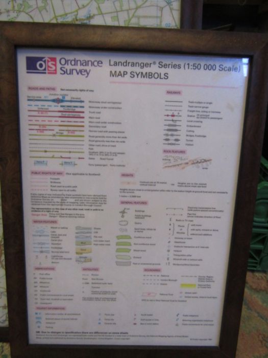 Framed ordnance survey map & key showing Downham market area - West Dereham and surrounding area;s - Image 2 of 5