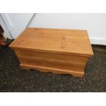 Pine blanket box H47cm W96cm D51cm approx