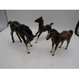 Beswick horse and 2 foals tallest 6" one has no stamp