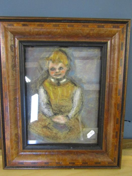 after Joan Eardley 'portrait of a boy' in pastel on sandpaper. 10x7"