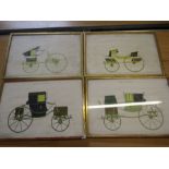 A set of 4 carriage prints