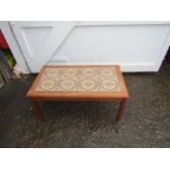 Danish Mid-century coffee table with tiled top H40 TOP 52cm x 93cm approx