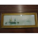 Edward Henry Eugene Fletcher English (1851-1945) watercolour of Thames Sail Barges, signed lower