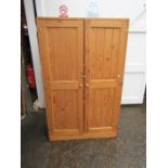 Solid pine cupboard with internal shelving H152cm W97cm D38cm approx