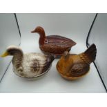 2 Duck crocks incl Portmeirion oven to table and a Withernsea chicken crock