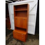 Retro G-Plan secretiare with drop down door 3 drawers to base H198cm W81cm D46cm approx