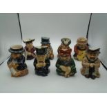 8 Roy Kirkham Staffordshire pottery toby jugs, complete series one incls Tinker, Tailor, Soldier,