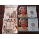 The Queen's beast coin set, Commonwealth games commemorative £2 coin set, 2 x Queen Elizabeth 80th