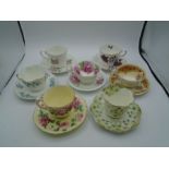 6 cabinet cups and saucers to include Aynsley, Colclough, Staffordshire etc