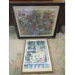 2 Framed floral paintings