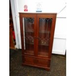 Oak Old Charm style display cabinet H154cm W84cm D30cm approx