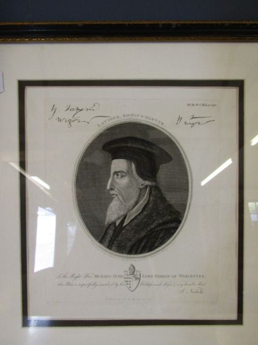 James Basire' portrait of Hugh Latimer, Bishop and martyr' engraving published 1795 and a lithograph - Image 5 of 5