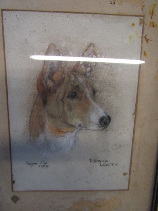 Marjorie Cox pastels of 'Foxtown' dogs x4 and one other by the same artist - Image 6 of 6