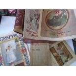 Vintage suitcase containing a Leather bound 1895 July - December 'The Graphic' and various London