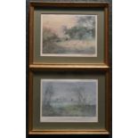 Gordon Benningfield, two prints signed in pencil to the margin gilt framed and glazed 34 x 28cm