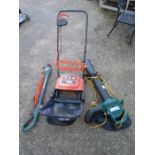 Black and Decker electric scarifier, strimmer and leaf blower from a house clearance