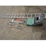 Alloy ladder, Qualcast electric scarifier and garden tools