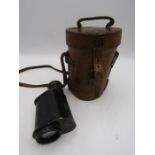 Military issued monocular in leather case