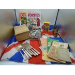 A mixed lot containing 1940's items (most repro) - including Mrs Beeton's household management,