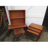 Retro furniture including coffee table, nest of tables, side table and bookcase