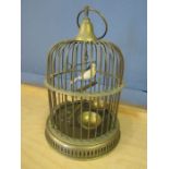 A brass ornamental bird cage