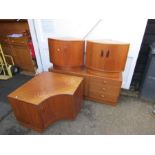 Mid century furniture including 3 G-Plan corner units and unnamed sideboard