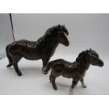 2 Beswick shetland ponies 4 and 5 " tall