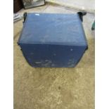 Blue fishing box with 9 reels- camo 60, Regal, Oylmpic etc