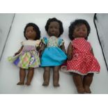 3 vintage black dolls - To include 'Palitoy' and 'Roddy' all with 'sleeper eyes' and articulated