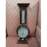 Mahogany cased Wheel Barometer