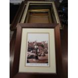 Downham Market clock tower framed photo along with few pictures and some empty frames