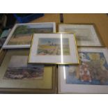 A collection of 5 watercolours