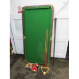 Snooker/Pool table with balls and cues etc(no legs) 3ft x 6ft