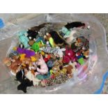 A large collection of TY beanie babies