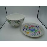 Tiffany & Co "Botanical" bowl, approx 23.5cm dia and Poole pottery decorative plate